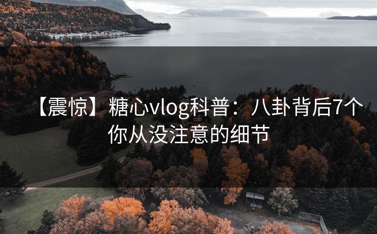 【震惊】糖心vlog科普：八卦背后7个你从没注意的细节  第1张