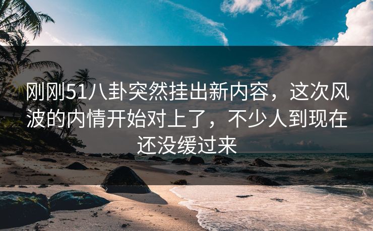 刚刚51八卦突然挂出新内容，这次风波的内情开始对上了，不少人到现在还没缓过来